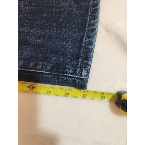 Talbots Straight Curvy Jeans Womens 2P 2 Petite Blue Whiskers Y2k Mid Rise - Picture 14 of 16